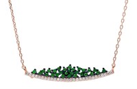 Rose Toned Emerald Crown Designer Necklace
