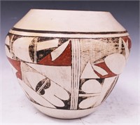 NATIVE AMERICAN  ACOMA PAINTED JAR, SIGNED FAWN