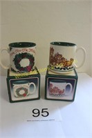 Pair of Holiday Gift Mugs - NIB
