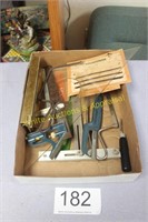 Box of Miscellaneous Tools - Combo Square & more