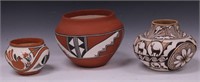 NATIVE AMERICAN POTTERY BOWLS, LOT OF (3)