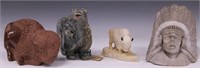 NATIVE AMERICAN STONE CARVINGS, LOT OF (4)