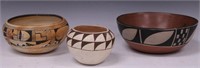 NATIVE AMERICAN PAINTED BOWLS, LOT OF (3)