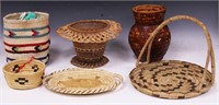 NATIVE AMERICAN WOVEN BASKETS, LOT OF (6)