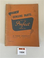 List of Genuine Parts for the Prefect 1939 / 51