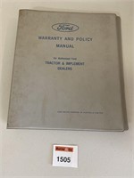 Ford Warranty and Policy Manual for Tractor &