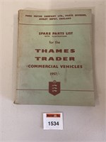 1957/- Ford Spare Parts List Thames Trader