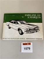 Ford Fairlane 500 & Marquis Glovebox Manual