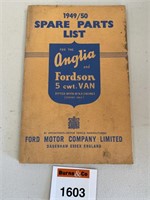 1949/50 Spare Parts List - Anglia and