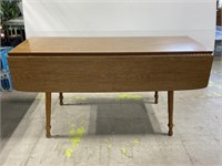 Mid-century drop leaf wood laminate dining table