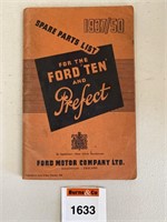1937/50 Spare Parts List For The Ford “Ten”