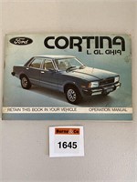 Ford Cortina L. GL. GHIA. Glovebox Manual