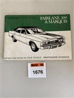 Ford Fairlane 500 & Marquis Glovebox Manual