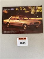 Ford Cortina Warranty and Maintenance Booklet