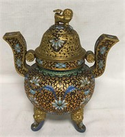 Cloisonne Jar With Full Figural Fudog