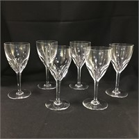 Set Of 6 Baccarat France Crystal Wine Glasses