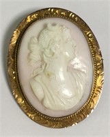 10k Gold Cameo Pin / Pendant