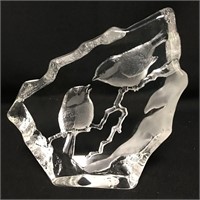 Mats Jonasson Art Glass Bird Sculpture