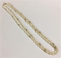 14k Gold And Pearl Two Strand Necklace