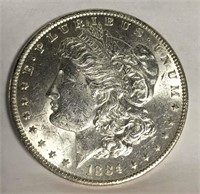1884 O Morgan Silver Dollar - A. U.