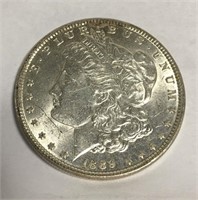 1889 Morgan Silver Dollar - A. U.