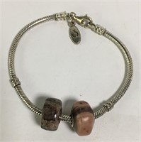 Sterling Silver Bracelet With Stone Beads
