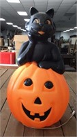 Halloween Black Cat Pumpkin Blow Mold