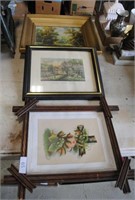 currier&ives,religious walnut frame, print&frame
