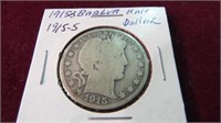 1915 S BARBER 1/2 DOLLAR 90%