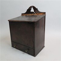 Early Wooden Letter Box with Drawer,