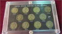 US WAR TIME SILVER NICKEL COLLECTION 35% SILVER