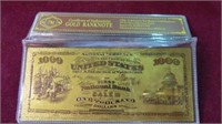1000 GOLD PLATED BANK NOTE