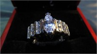 LADIES 925 STERLING WHITE SAPPHIRERING SIZE 7