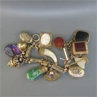 Victorian Gold & Gold-filled Charm Bracelet,