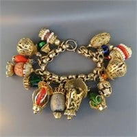 Napier Vintage Charm Bracelet with 15 Charms,