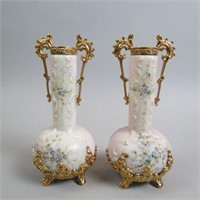 Pair of Wavecrest Art Glass Vases,