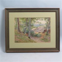 Charles James Adams, watercolor, Landscape