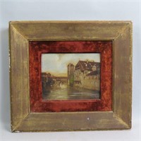 19th Century Artwork of City Waterway,