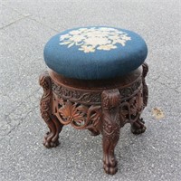 19th Century Carved Stool,