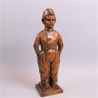 Bronzed Figural Cast Iron Doorstop "Dutch Boy",