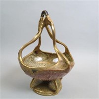 Amphora Art Pottery Art Nouveau Basket,