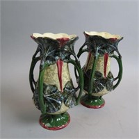 Pair of Amphora Art Pottery Vases,