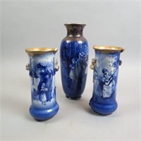 3 Royal Doulton Pottery Vases,
