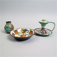 3 pcs. Dutch Gouda Art Pottery,