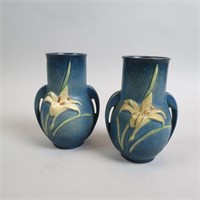 Pair of Roseville Art Pottery Zephyr Lily Vases,