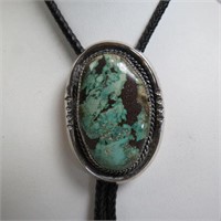 Navajo Turquoise & Sterling Bolo Tie,