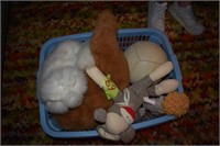 Basket of stuffed animals/toys