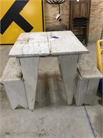 Small Primitive Child's Table/Benches