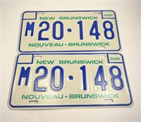 CAR LICENSE PLATES - New Brunswick Matching Set #2