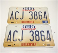 CAR LICENSE PLATES - OHIO Matching Set